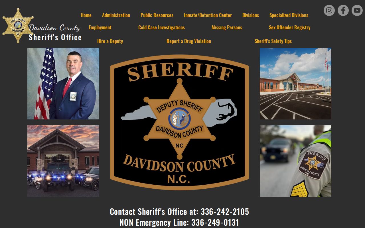 Davidson County Sheriff official home and busted mugshot records links