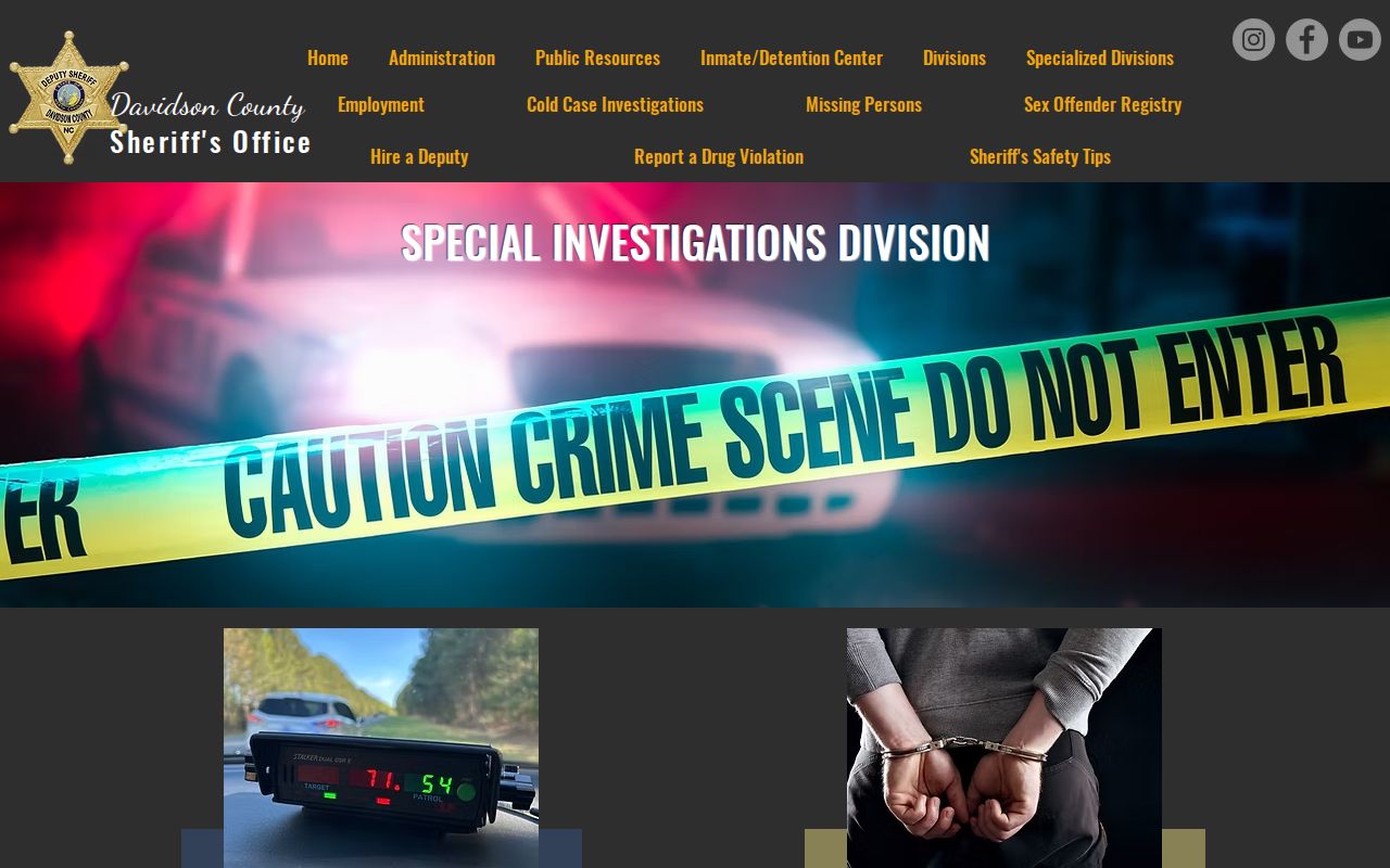 Davidson County Sheriff Special Investigations and wanted warrant information